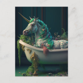 Bathtub Unicorn Postkarte