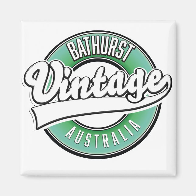 Bathurst Australien Vintage Style Logo Magnet (Vorne)