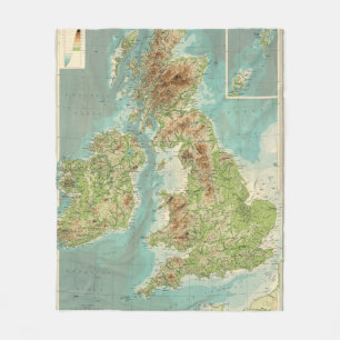 Bathyorographical Karte der britischen Inseln Fleecedecke