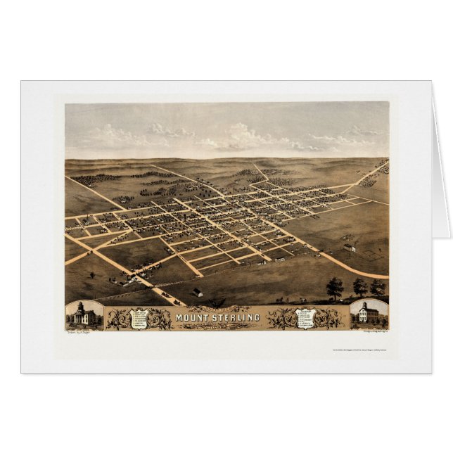 Bâti Sterling, carte panoramique de l'IL - 1869 (Devant horizontal)