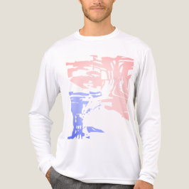 Batik-ähnliche zeitgenössische rosa hellblau tropi Tri-Blend shirt