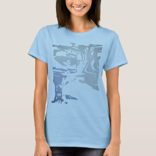 Batik-ähnliches tropisches Beachy Gray Slate Blue  T-Shirt