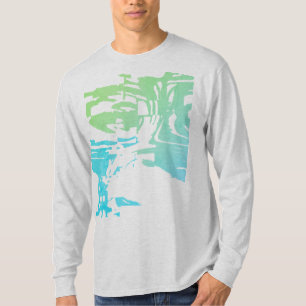 Batik-ähnliches tropisches Beachy Light Green Aqua T-Shirt
