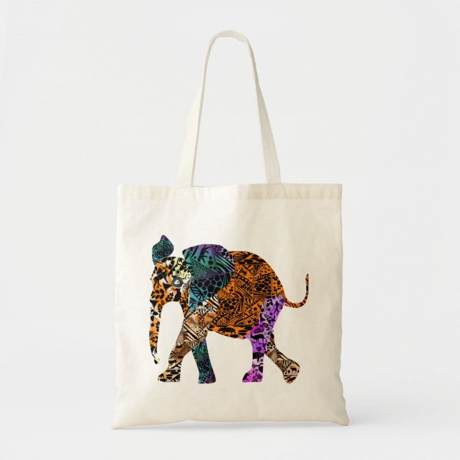Batik-Art-Baby-Elefant-Taschentasche Tragetasche (Vorne)