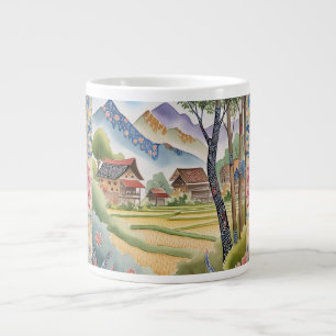 Batik Art Inspiriert von indonesischer Natur Jumbo-Tasse