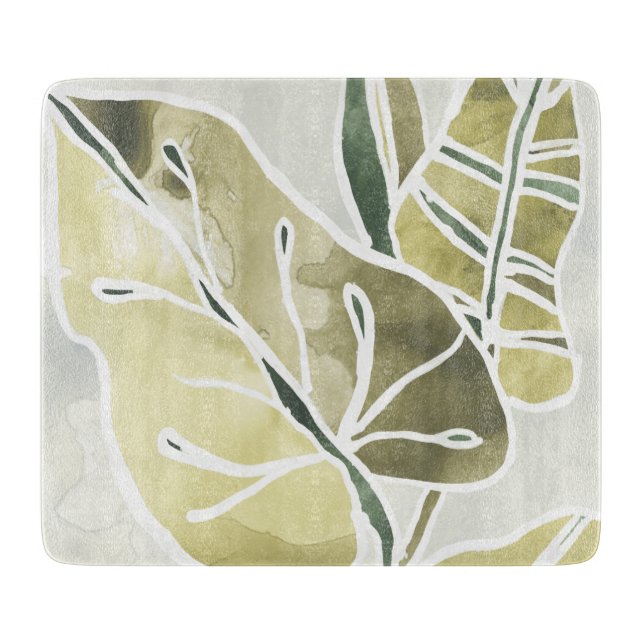 Batik-Blätter Schneidebrett (Vorderseite)