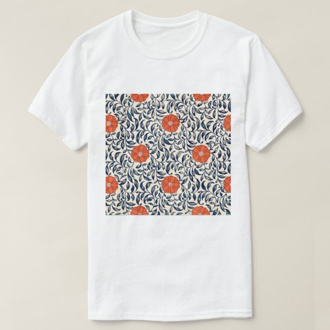 Batik Blume Muster Chiffon Top (Design vorne)