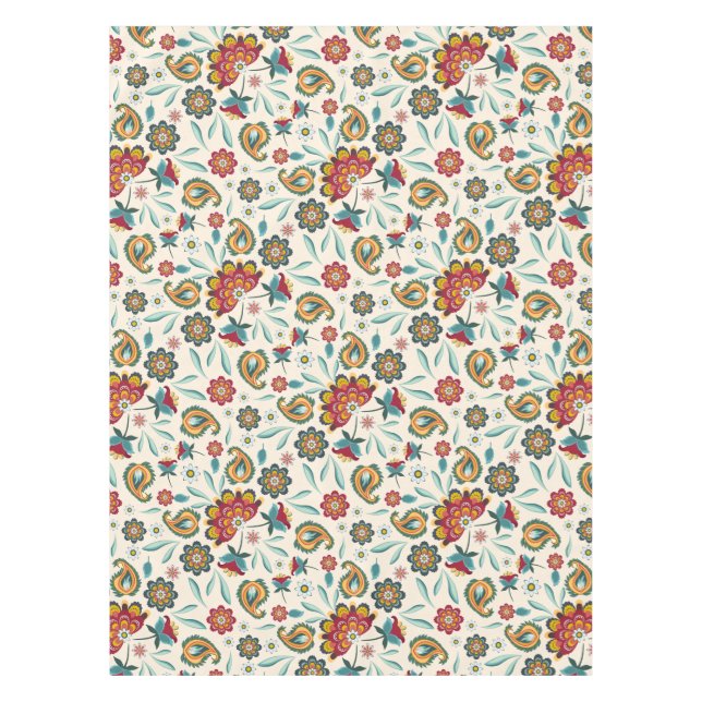 Batik BlumenBoho Indonesier-Art Tischdecke (Vorderseite)