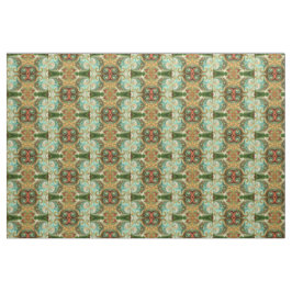 Batik Blumengrün, rot und gelb Stoff