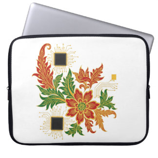 Batik-Blüte & CPU Laptopschutzhülle