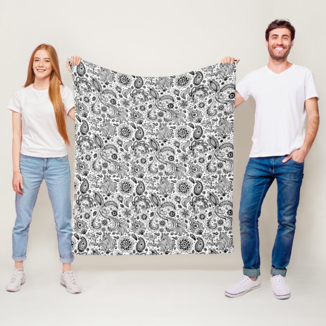 Batik Boho Blumenmuster Fleecedecke (Beispiel)
