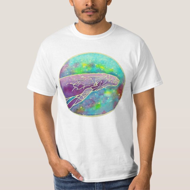 Batik-Buckel-Wal-Kunst T-Shirt (Vorderseite)
