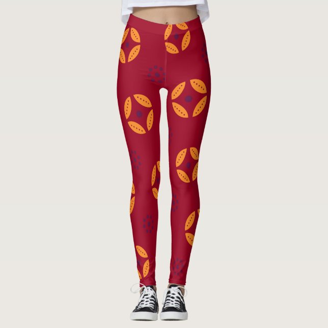 Batik Chocolate Cream Minimal Muster Leggings (Vorderseite)