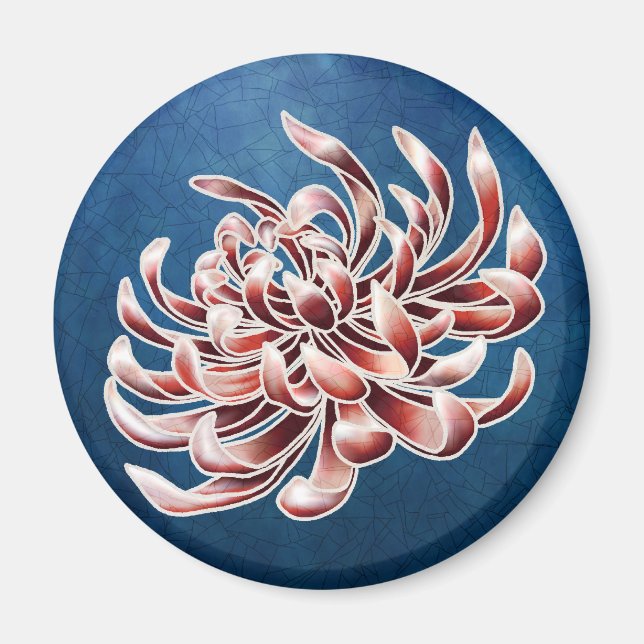 Batik Chrysanthemum Magnet (Vorne)