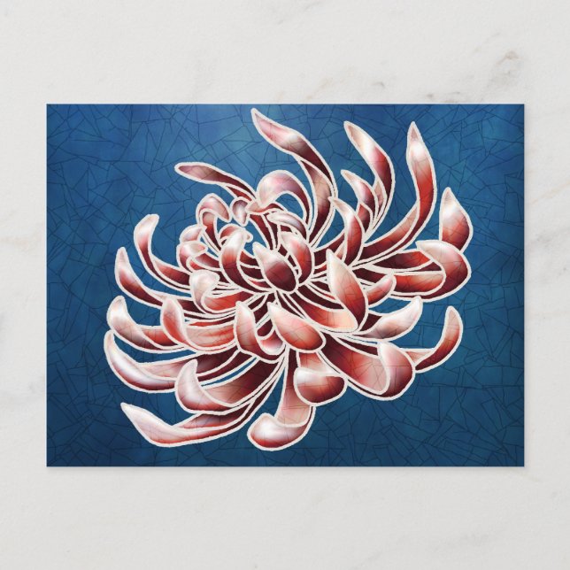 Batik Chrysanthemum Postkarte (Vorderseite)