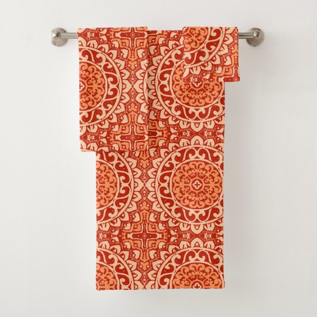 Batik du sud-ouest de mandala de Sun, orange de (En situation)