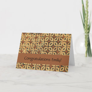 Batik Earthy Coffee Bean Elegant Rustic Rugged Karte