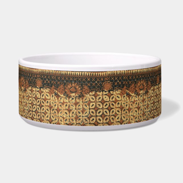 Batik Earthy Coffee Bean Elegant Rustikal geplagt Napf (Vorderseite)