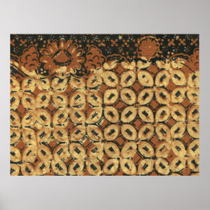 Batik Earthy Coffee Bean Elegant Rustikal geplagt Poster