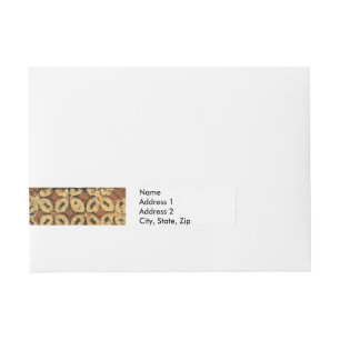 Batik Earthy Coffee Bean Elegant Rustikal geplagt Rundum-Adressaufkleber