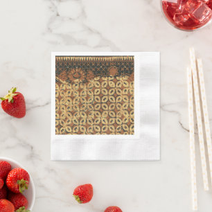 Batik Earthy Coffee Bean Elegant Rustikal geplagt Serviette