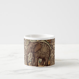 Batik,Elefant,Antik ,Vintage Stil, Brauner Riese Espressotasse