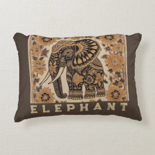 Batik-Elefanten-Vintage-Design, Retro Dekokissen
