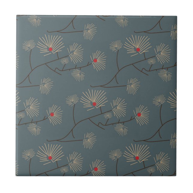 Batik Floral Tile Fliese (Vorderseite)