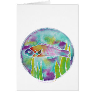 Batik Hinalea hawaiische Wrasse-Fisch-Batik-Kunst