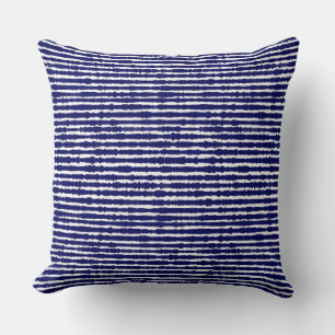 Batik-Indigo-Stilstreifen Kissen