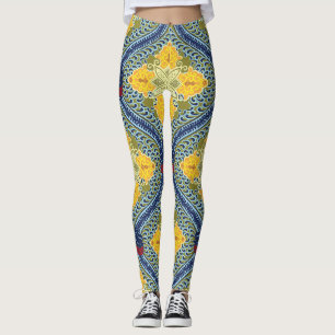 Batik Indonesische Wax-Resist Dyeing Technik Leggings