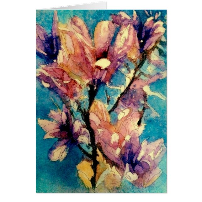 Batik japonais d'aquarelle de magnolia (Devant)