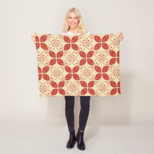Batik Kawung, indonesisches Muster, Javanisch, Eth Fleecedecke