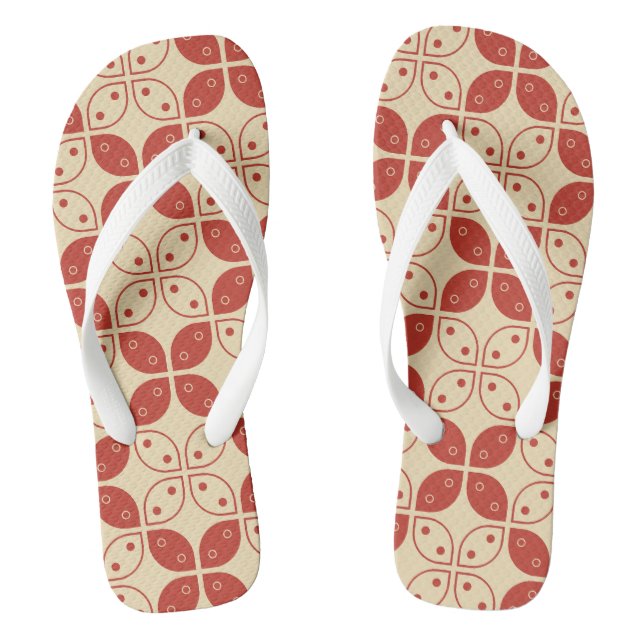 Batik Kawung, indonesisches Muster, Javanisch, Eth Flip Flops (Fußbett)