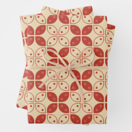 Batik Kawung, indonesisches Muster, Javanisch, Eth Geschenkpapier Set