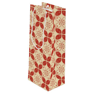 Batik Kawung, indonesisches Muster, javanisch, eth Geschenktüte Für Weinflaschen