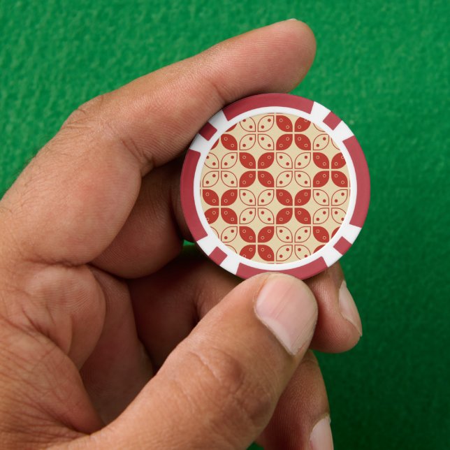 Batik Kawung, indonesisches Muster, Javanisch, Eth Pokerchips (Hand)