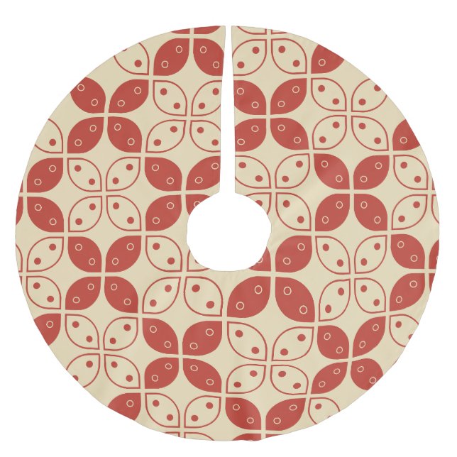 Batik Kawung, indonesisches Muster, Javanisch, Eth Polyester Weihnachtsbaumdecke (Vorderseite)