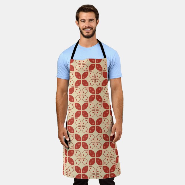 Batik Kawung, indonesisches Muster, Javanisch, Eth Schürze (Getragen)