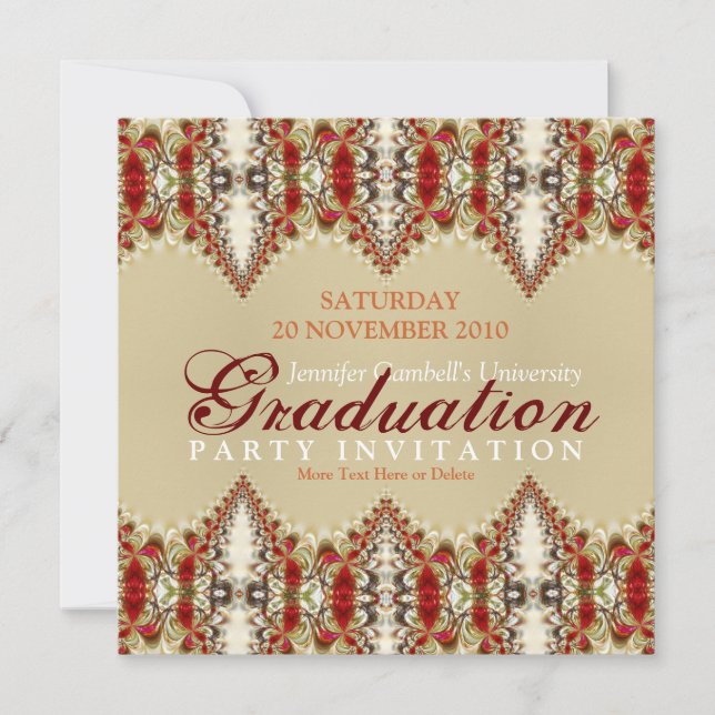 Batik Lace Graduation Invitation (Devant)