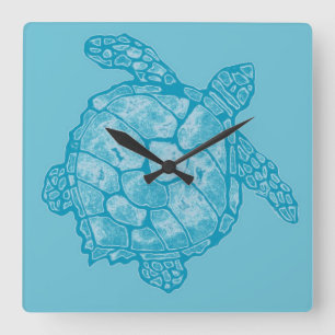 Batik-Meeresschildkröte-Quadrat-Wanduhr Quadratische Wanduhr