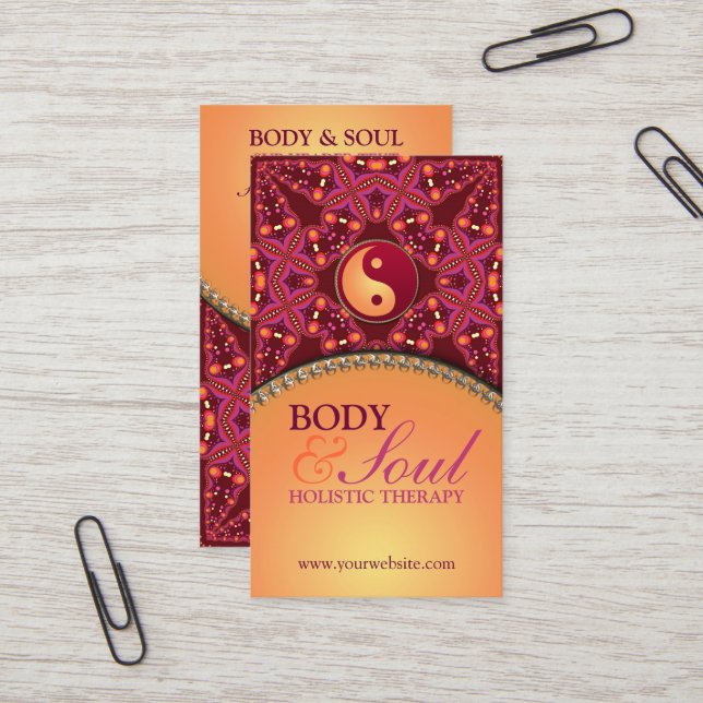 Batik moderne Nouvel Âge Carte de visite holistiqu (Devant/Arrière en situation)