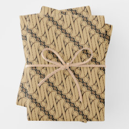 Batik Parang, indonesisches Muster, Javanisch, eth Geschenkpapier Set