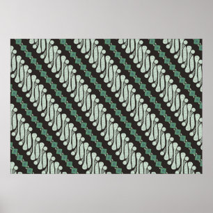 Batik Parang Yogyakarta, in verschiedenen modernen Poster