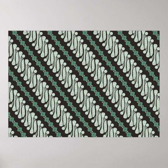 Batik Parang Yogyakarta in verschiedenen modernen  Poster (Vorne)