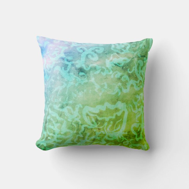 Batik Peinture Boho Coussin d'art en fibre (Recto)