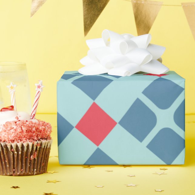 Batik Schwarz-Minimal-Muster Geschenkpapier (Geburtstagsparty)