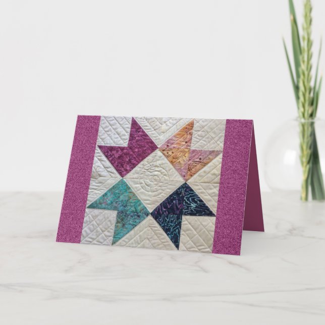 Batik-Steppdecken-Gruß-Karte Karte (Vorderseite)