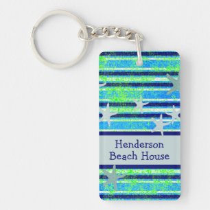 Batik Stripes Beach House Acryl Schlüsselanhänge Schlüsselanhänger
