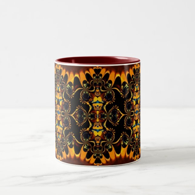 Batik Tribal Flavors-Tasse Zweifarbige Tasse (Mittel)